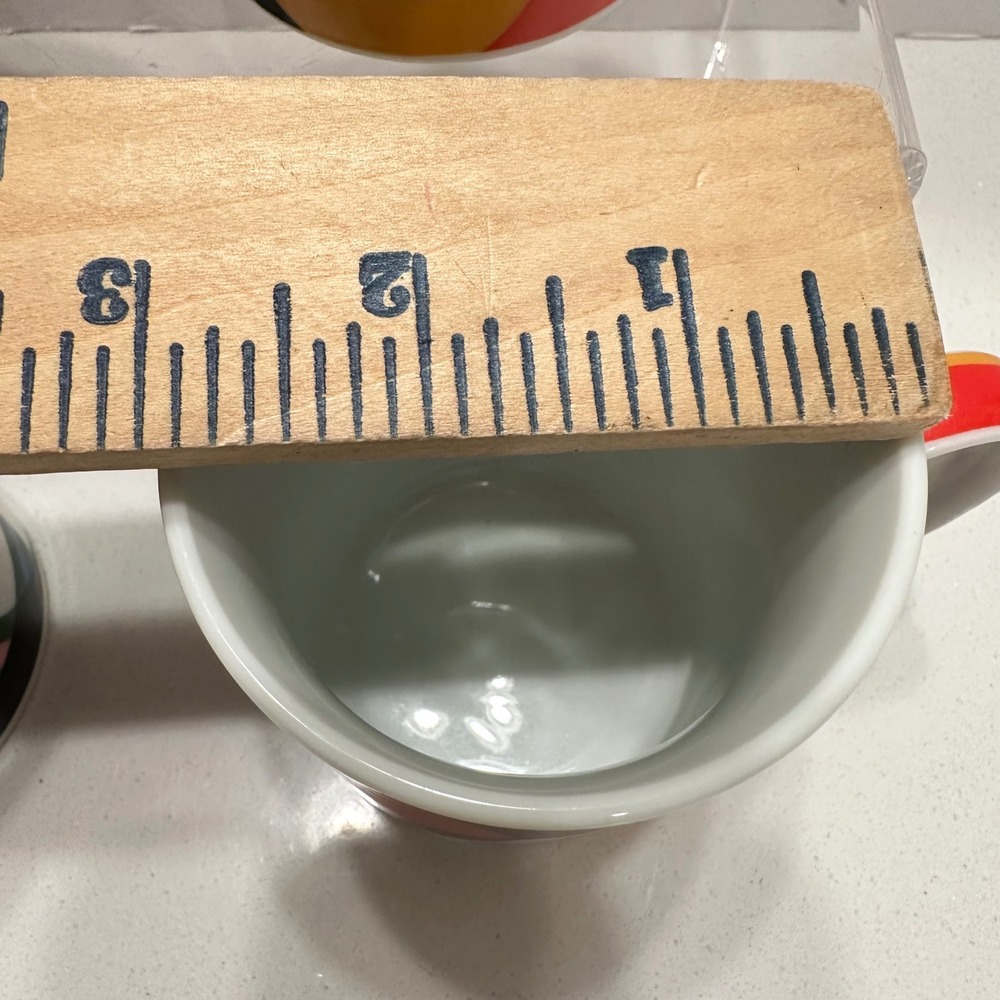 Vintage Shibata Honjo Japan Op Art Eye Mugs Set of 4 Mid Century Modern Pop Art - Picture 11 of 12